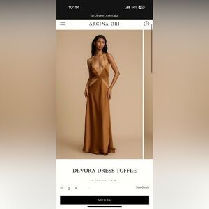Arcina ori deep v brown halter dress